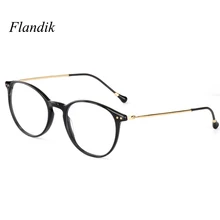 Ацетатная оптическая оправа для очков, Мужская металлическая оправа из нержавеющей стали, круглая оправа для близорукости, пресбиопии, очки, черепаховая оправа