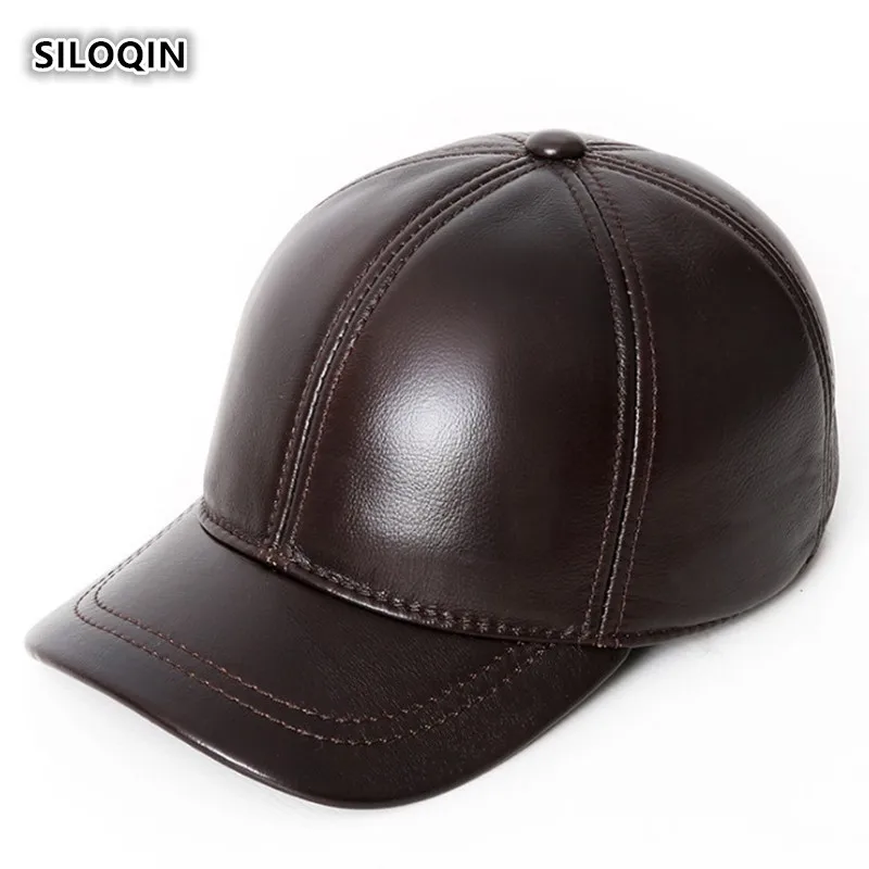 Женская Бейсболка SILOQIN для конского хвоста шапка из натуральной кожи Осень-зима