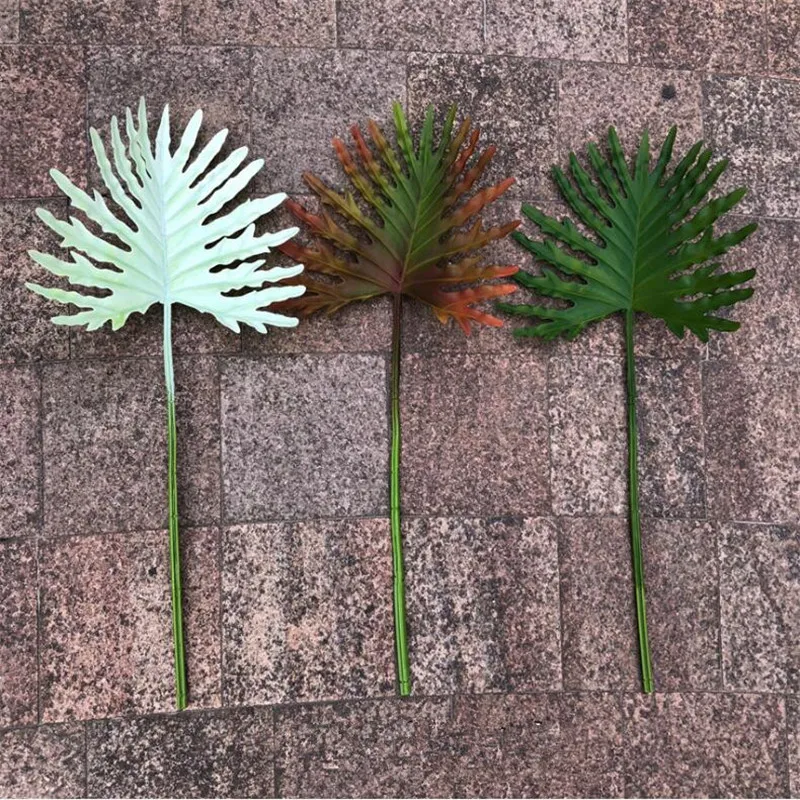 10Pcs Fake Single Stem Fairy Leaf 27.56&quot Length Simulation Real Touch Monstera for Wedding Home Decorative Artificial Plants |