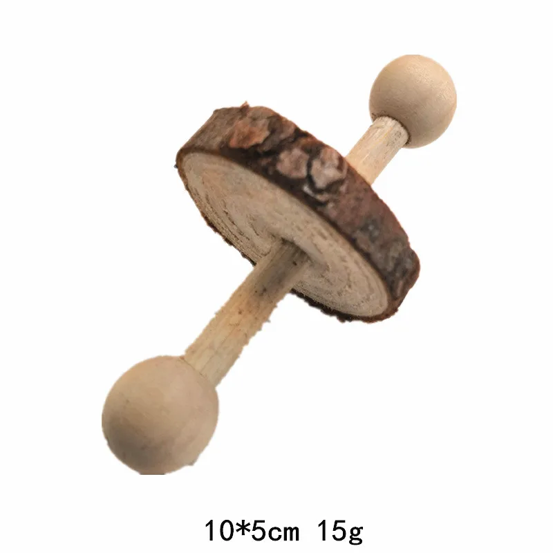 C Милые натуральные деревянные игрушки кролики сосновые гантели Одноколесный велосипед колокол ролик жевательные игрушки для морских свинок крыс маленьких домашних животных - Цвет: C