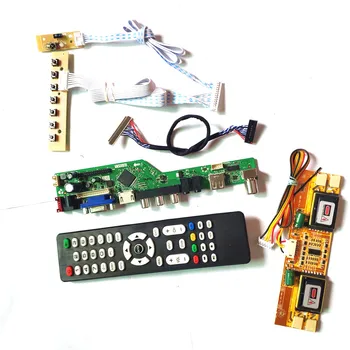 

For M190EG01 V0 V1 T.V53 drive card board LVDS 4CCFL 30Pin HDMI VGA USB AV RF LCD panel monitor keyboard+Remote+Inverter DIY kit