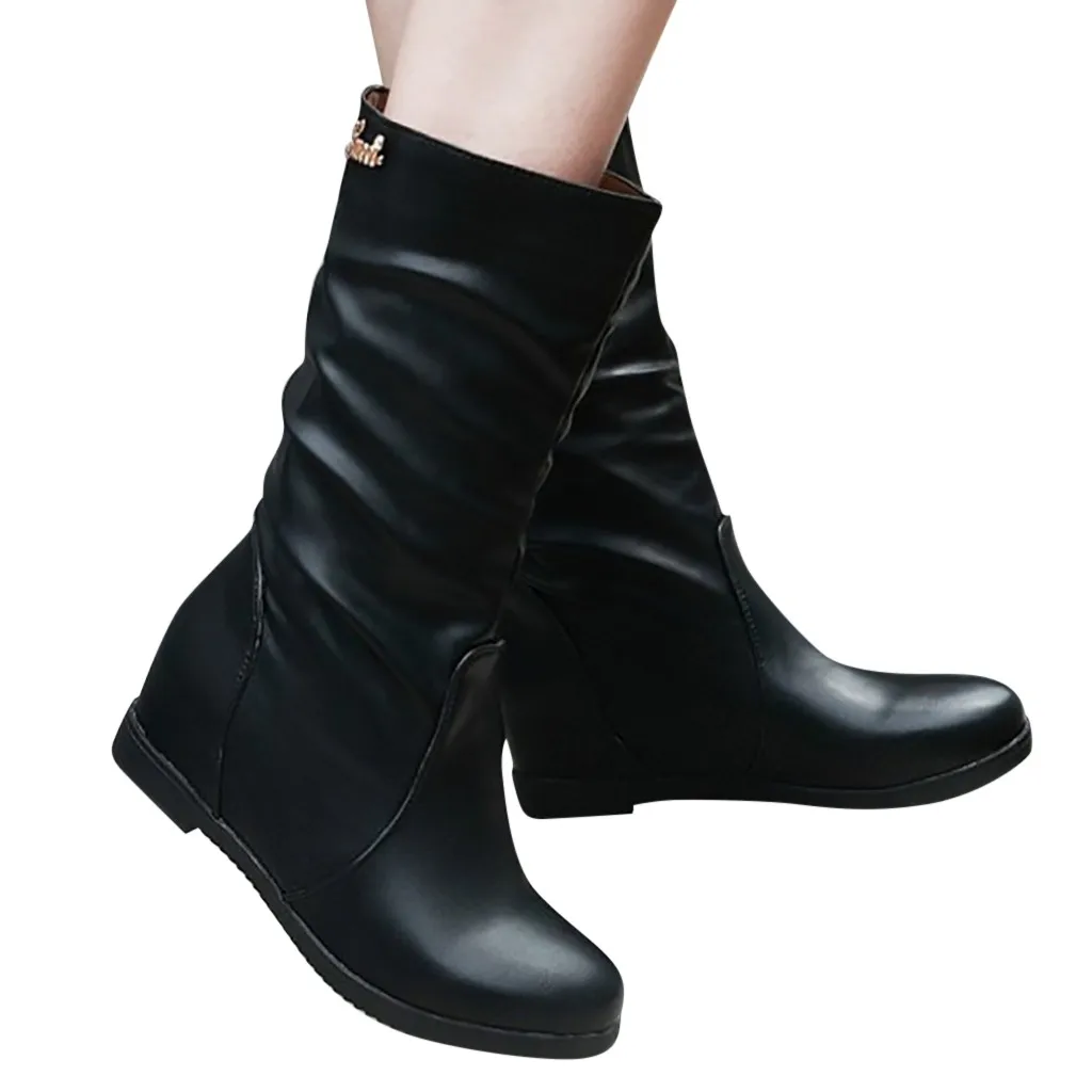 SAGACE большой Размеры женские рост зимние ботинки на высоком каблуке из