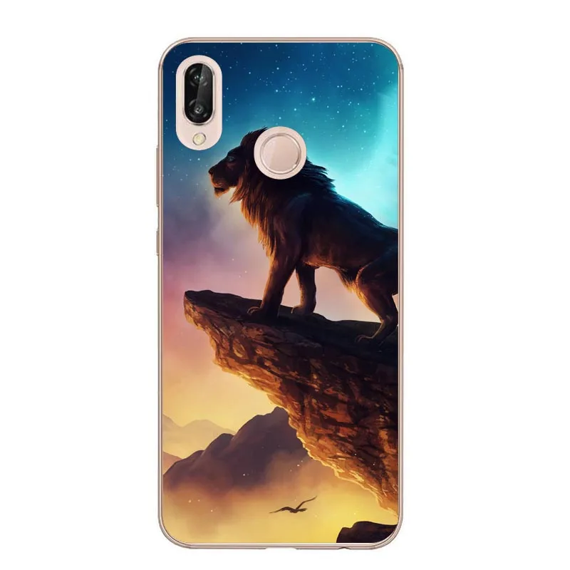 Милый Лев Король Луна Львы Simba чехол для Huawei P8 Lite P10 P10Lite P20 Lite P20Pro mate 10Lite mate 20Pro P30 Lite P30 Pro