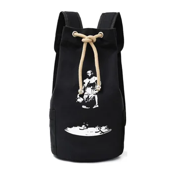 

Litthing Men Fashion Basketball Backpack 2020 Canvas Bags Sport Bags String Characters Waterproof Casual Style Large Capacity