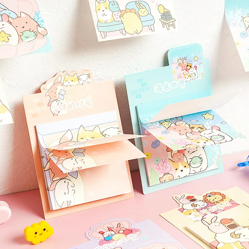 30-pages-Kawaii-Cute-Fox-Sheep-Lion-Memo-Pads-Planner-Notepad-School-Office-Decor-Stationery