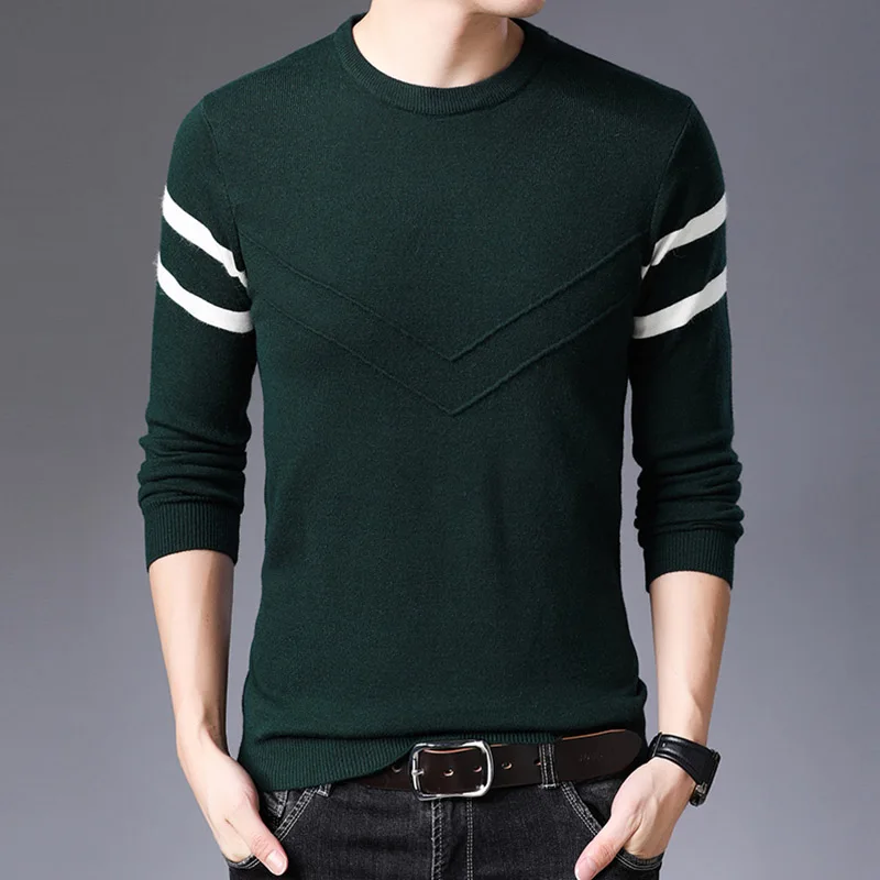 AIRGRACIAS 2019 Autumn Casual Sweater Men O-Neck Striped Slim Fit Knittwear Men Sweaters Pullovers Men Pull Homme M-4XL AIRGRACIAS 2019 Autumn Casual Sweater Men O-Neck Striped Slim Fit Knittwear Men Sweaters Pullovers Men Pull Homme M-4XL