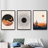 Abstract Vintage Poster Sun and Moon Canvas Painting Rainbows Modern Art Print Geometric Line Wall Picture for Living Room Decor 5