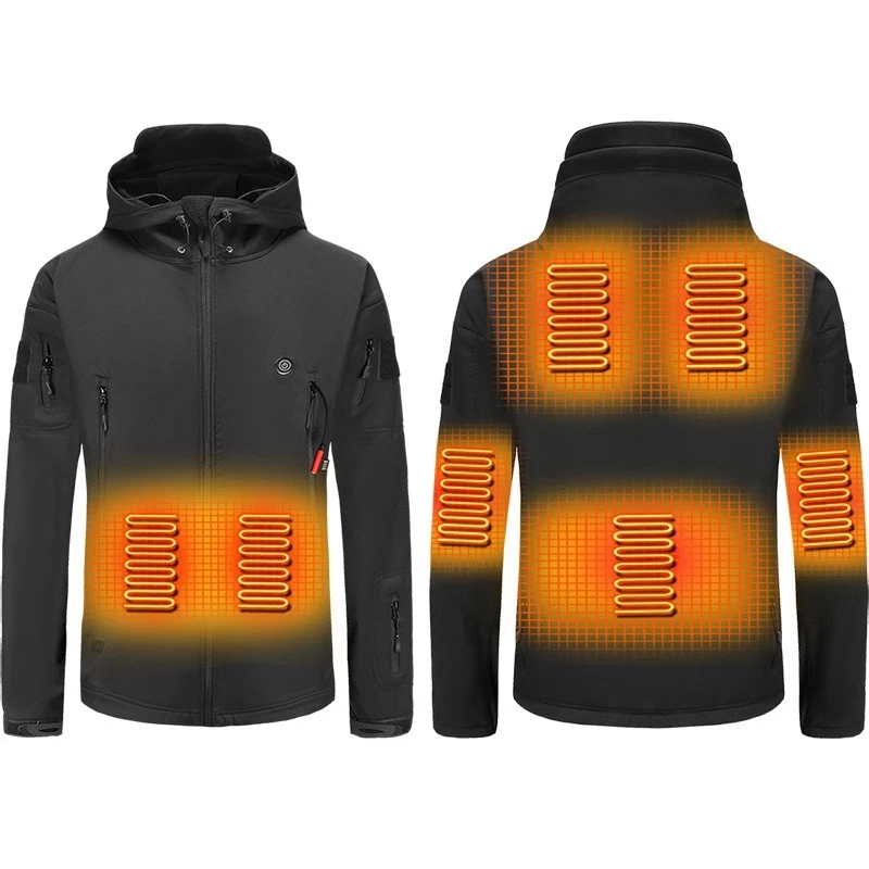 

Men Outdoor Winter Electric Heating Jacket USB Charge Men Heated Jackets Intelligent Heat Skiing Hiking Clothes