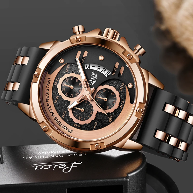 2020 Men Watches LIGE Top Brand Luxury Luminous Display Waterproof Watches Sport Chronograph Quartz WristWatch Relogio Masculino 2020 Men Watches LIGE Top Brand Luxury Luminous Display Waterproof Watches Sport Chronograph Quartz WristWatch Relogio Masculino