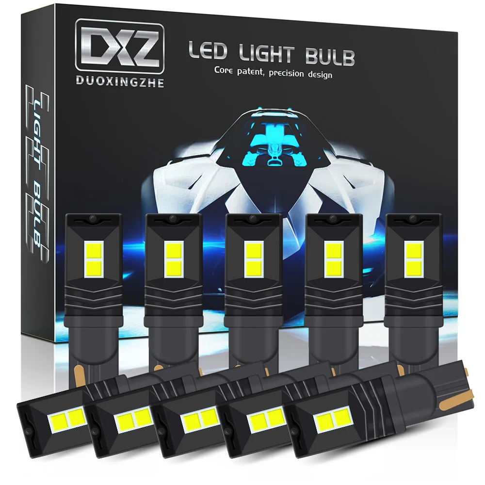 

DXZ 10PCS T10 LED Bulb Car W5W Canbus 168 194 6000K 3030 4-SMD for Car Interior Dome Map Light Parking Lights Error Free 12V