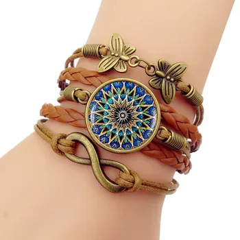 

2020 Fashion Handma Bohemian Jewelry Boho Bracelet Mixed Natural Stones Charm 5 Strands Wrap Bracelets Gift Unisex