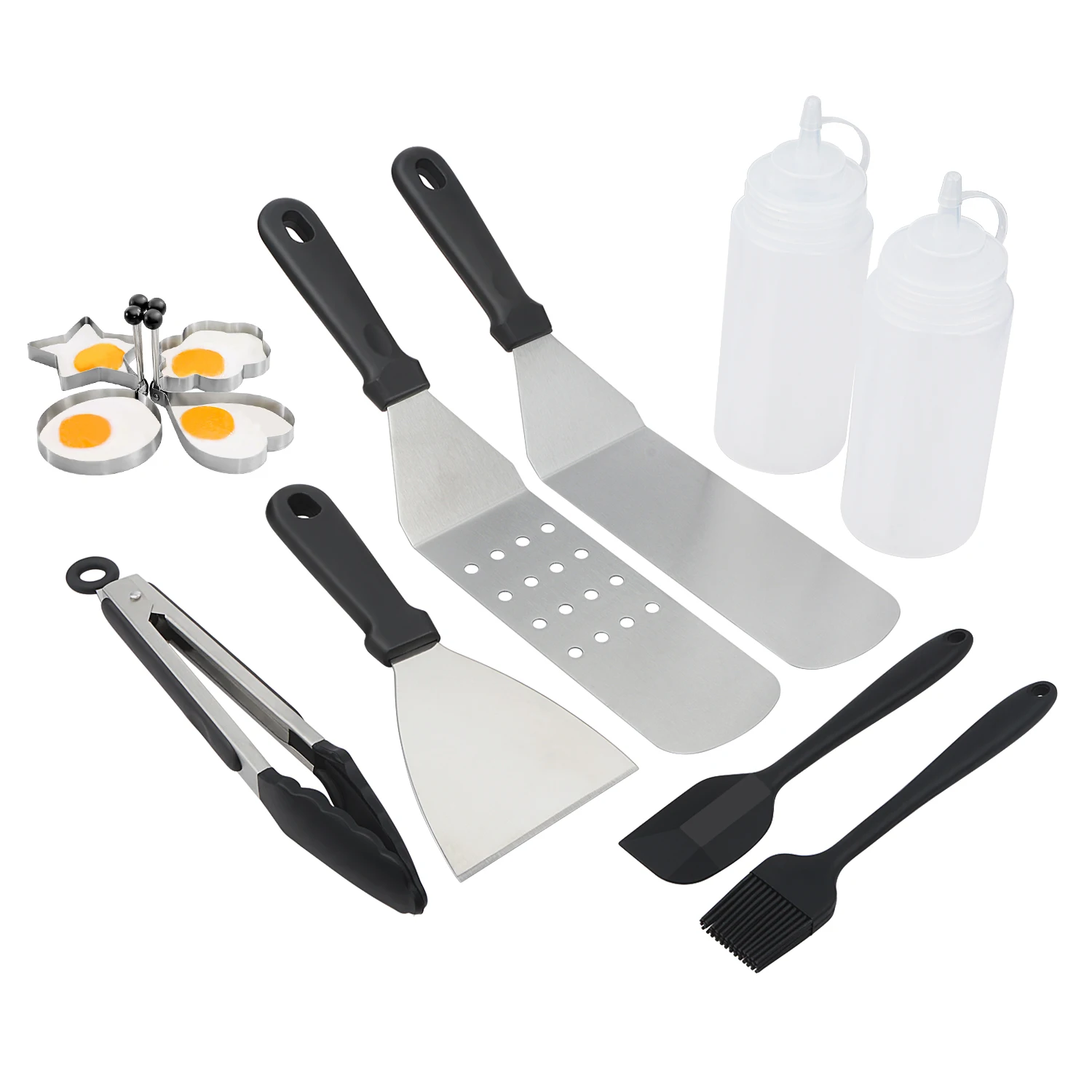 

8/12Pcs Professional BBQ Grill Tools Set Stainless Steel Barbeque Tools Set with Storage Bag Outdoor Grill Accessories