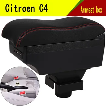 

Center Centre Console Storage Box For Citroen C4 Hatchback 2004-2010 Armrest Arm Rest Rotatable 2005 2006 2007 2008 2009