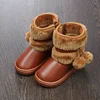 Babys Girls Pom Pom Snow Boots Childrens Winter Warm Shoes Toddler Infant Little Kids Ankle Boots Fur Lining Princess Kids Shoes ► Photo 1/6