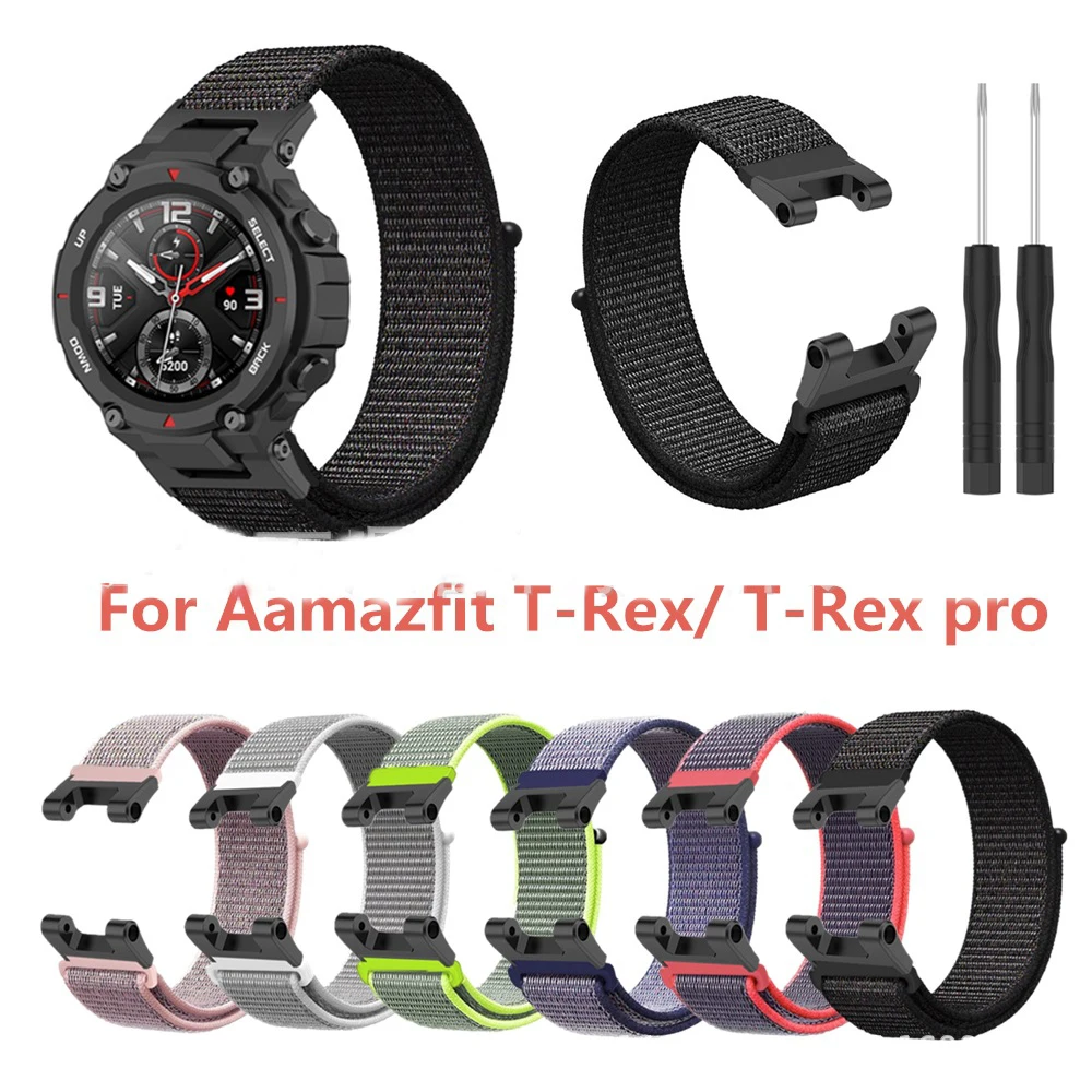 Nylon Loop Strap For Huami Amazfit T-REX Smart Watch Band Women Men Bracelet Xiaomi T-Rex/T-Rex Pro Wristband Correa | Наручные часы