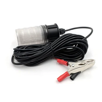 

12V 10W LED Underwater Fishing Light Crappie Light Fishing Finder Lure Lamp with 5M Power Cord and Battery Clip