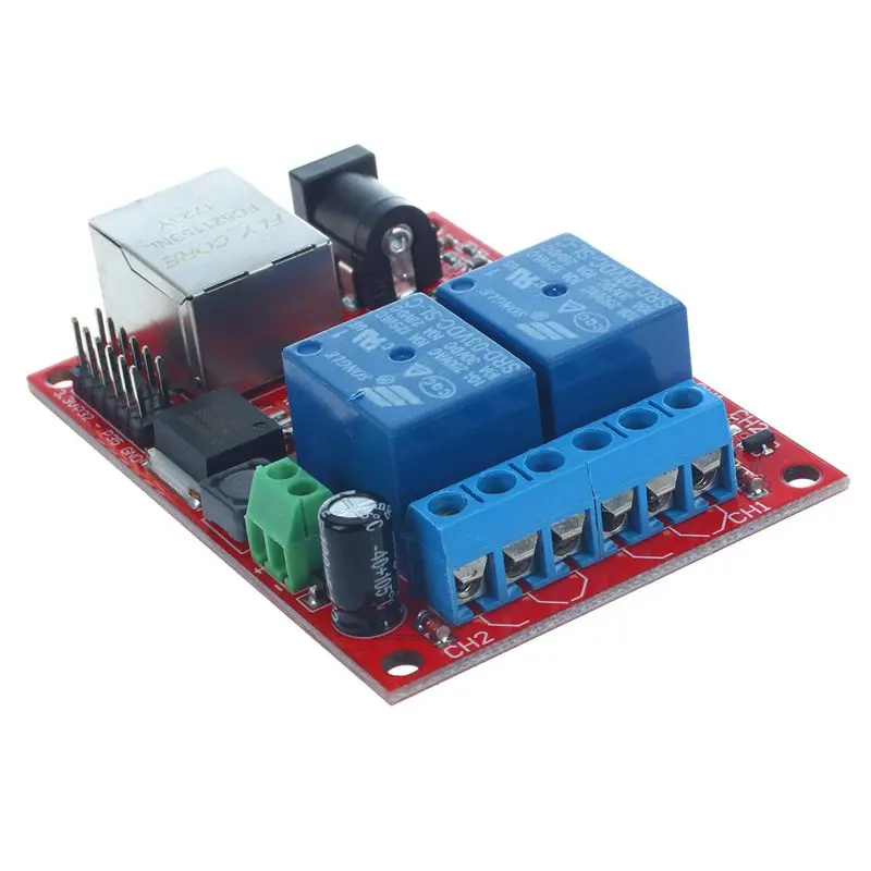 LAN Ethernet 2-way релейная плата переключатель задержки TCP/UDP модуль контроллера веб-сервер