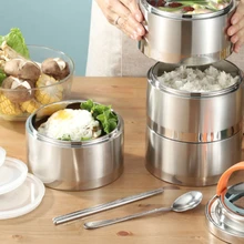 304 Stainless Steel Vacuum Insulation Lunch Box Large Capacity Multi-layer Insulation Bucket Japanese Portable Bento Box