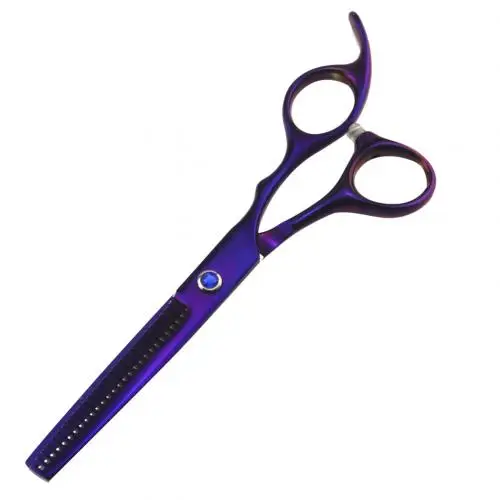 Purple Tooth 60 Multicolor Professional Barber Hair Scissors Regular Thin Cutting Flat Tooth Trimmer Stainless Steel Salon Hairdressing Shears - Цвет: Purple Tooth 60