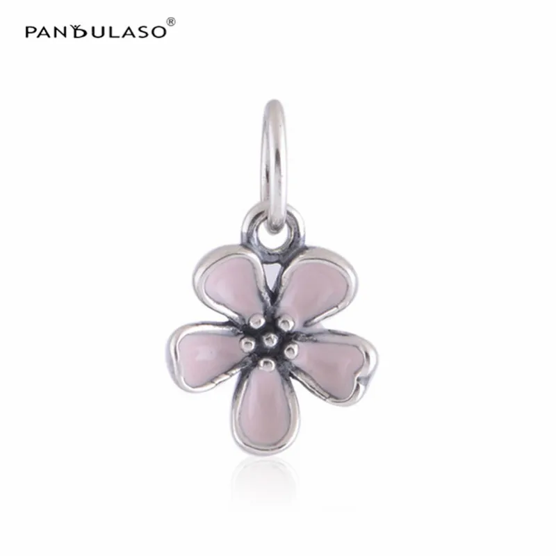 

Pink Cherry blossoms Dangle Beads For Jewelry Making Woman DIY Charms Fits Original Bracelets 925 Sterling Silver Jewelry Bead