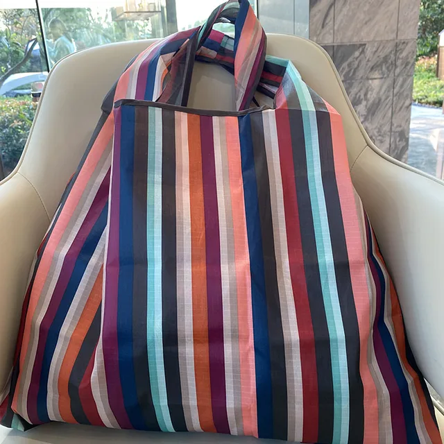 Reusable Shopping Bags Heavy Cloth Bags Sundries Bags Foldable Women's Travel Shoulder Bags Large Handbags Durable Nylon 22030