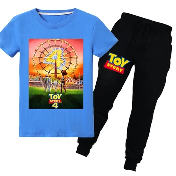 

Children Tees Suit Toy Story 4 Pattern Printing Girls Summer Fashion T Shirts Shorts Suits Boys Short Sleeve Pants Sets Clothing