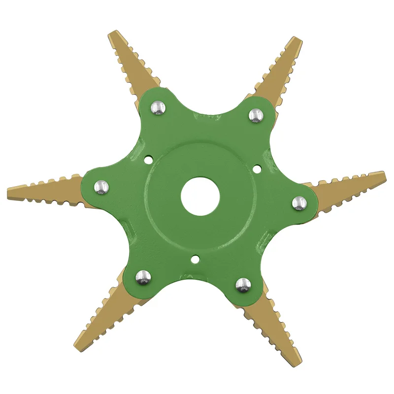 6 зубов диск для резания триммер металлические лезвия Головка триммера 56Mn садовый электротриммер головка для газонокосилки - Цвет: green