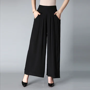 

2020 Women's Summer Casual Bohemian Wide Leg Pants plus size thin cotton linen Trousers fashion Skirts pants