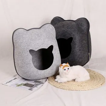 

Dog Home Dog Beds New Felt Cloth Pet Nest Removable and Washable Small Dog Cat Cartoon Cute Nest Pet Supplies for Small Dogs