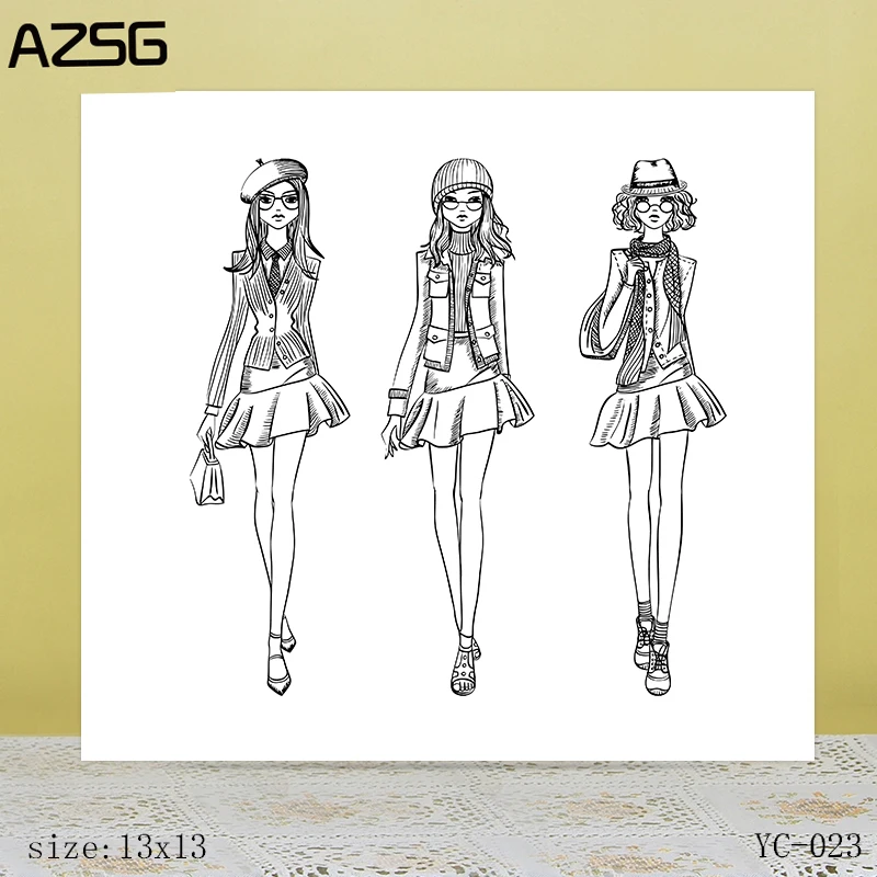 

ZhuoAng Model Clear Stamps For DIY Scrapbooking/Card Making Decorative Silicon Stamp Crafts