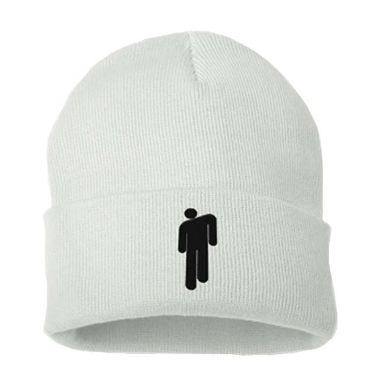 Женская шапка Billie Eilish, вязаные шапки бини, шапка с вышивкой для осени и зимы, теплые мужские облегающие шапки Skullies, шапка в стиле хип-хоп, Лыжные шапки унисекс