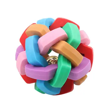 

Dog Toy Colorful Light Bell Ball Tpr Material Sound Woven Molar Ball Pet Interactive Toy Colorful Luminous Bells