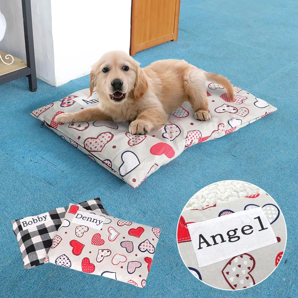 Compra Alfombrilla cama para mascotas personalizada, lavable, para perros y gatos, para dormir en interiores cálidos, alfombras para perros, mantas con estampado de nombre gratis para perros pequeños y grandes B6qpedypjRR