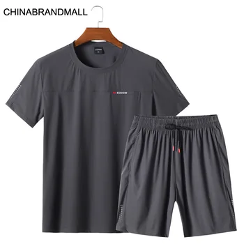 

Male Short Sleeve Thin Section Plus Fat Plus Loose Half Sleeve T Shirt Middle Age Fat Man Shorts Extra Large Size Sports
