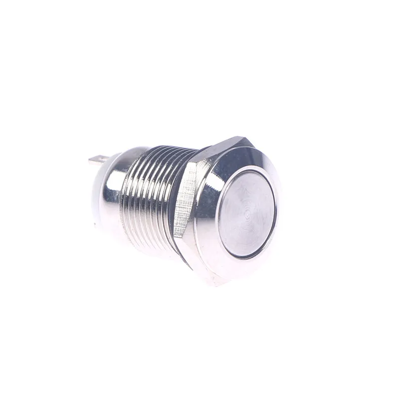 

1 Pcs 12mm Waterproof Momentary Round Self-reset Stainless Steel Metal Push Button Switch Car Start Flat Head & High Head