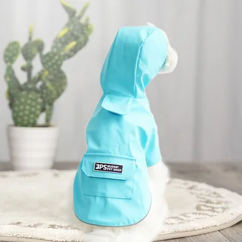 

Blue Pet Cat Dog Raincoat Hooded Reflective Puppy Small Dog Rain Coat Waterproof Jacket for Dogs Soft Breathable Mesh Dog Clothe