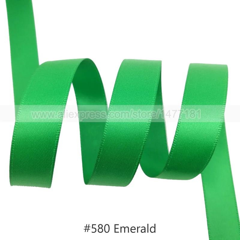 25 Yards) 6 9 16 25 38 50 мм атласная лента Двусторонняя лента высокого качества полиэстер Двусторонняя лента банты изготовление тканей - Цвет: 580 Emerald