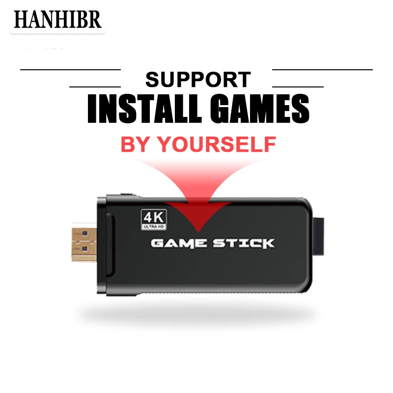 HANHIBR U8 4K HD видео игровая консоль 2 4G двойной беспроводной контроллер для PS1/MAME