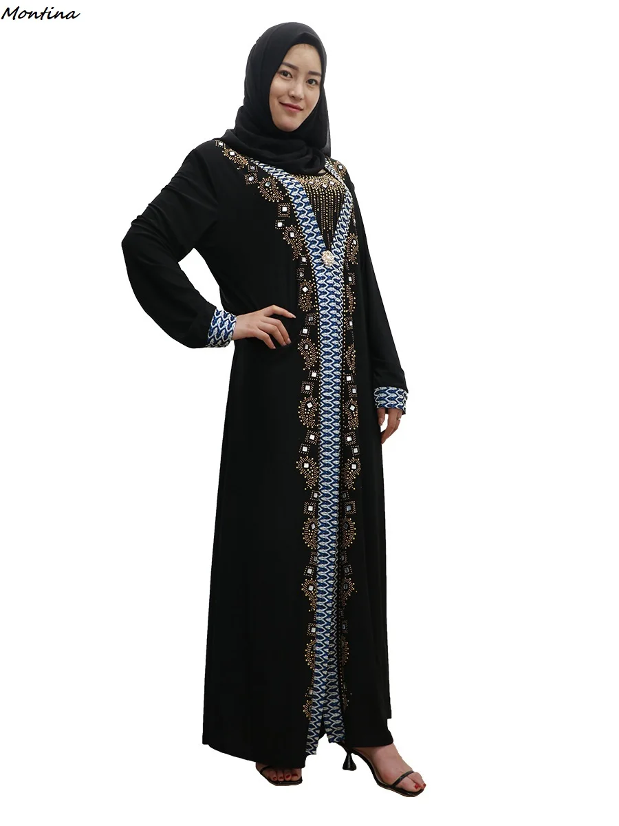 Бангладеш Дубай абаи кимоно кафтан марокканский хиджаб вечернее платье распродажа абаи халат джеллаба абаи женская мусульманская одежда - Цвет: Blue