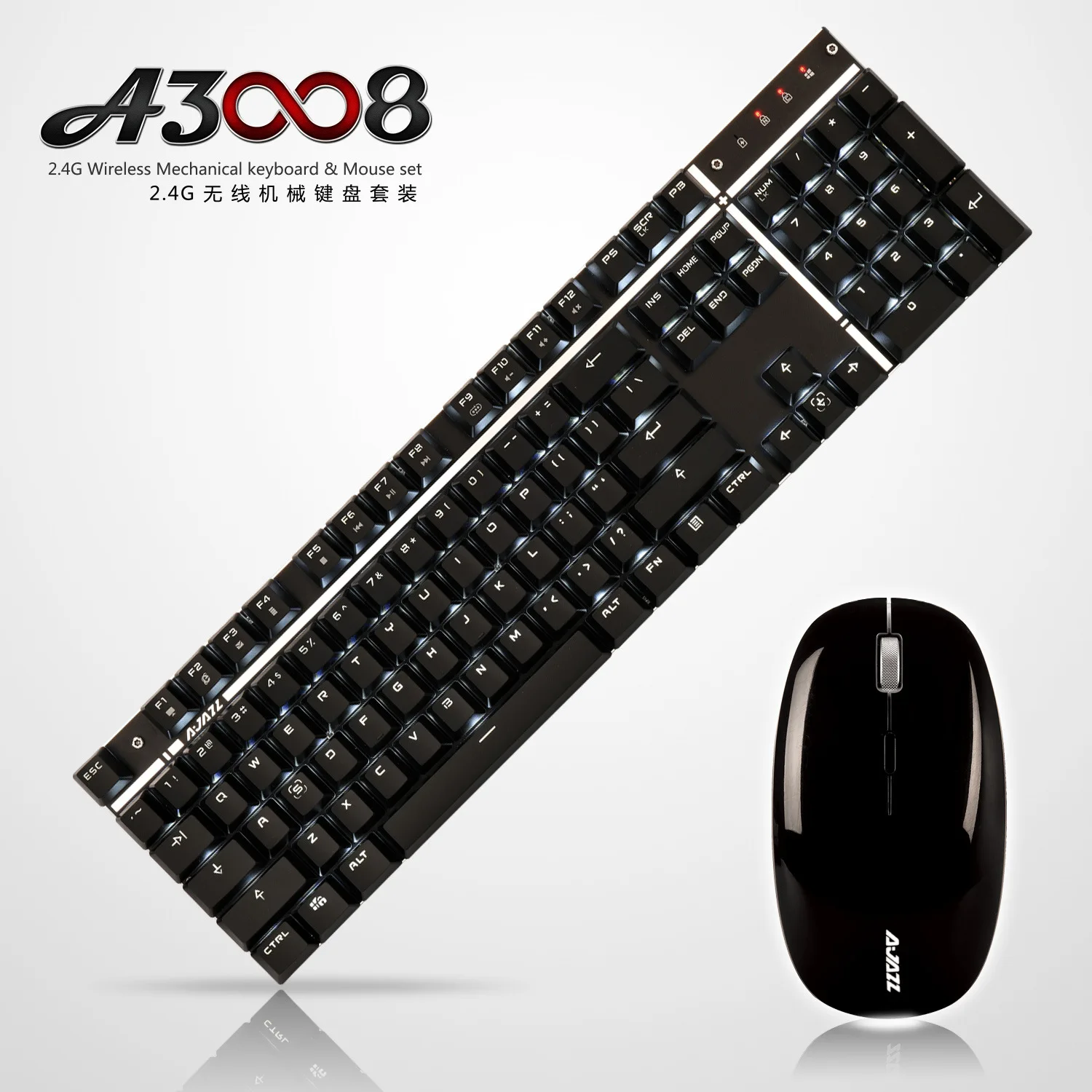 

Ajazz A3008 Wireless Machinery Keyboard And Mouse Kit Chargeable Laptop 2.4G Game Keyboard Mouse Set