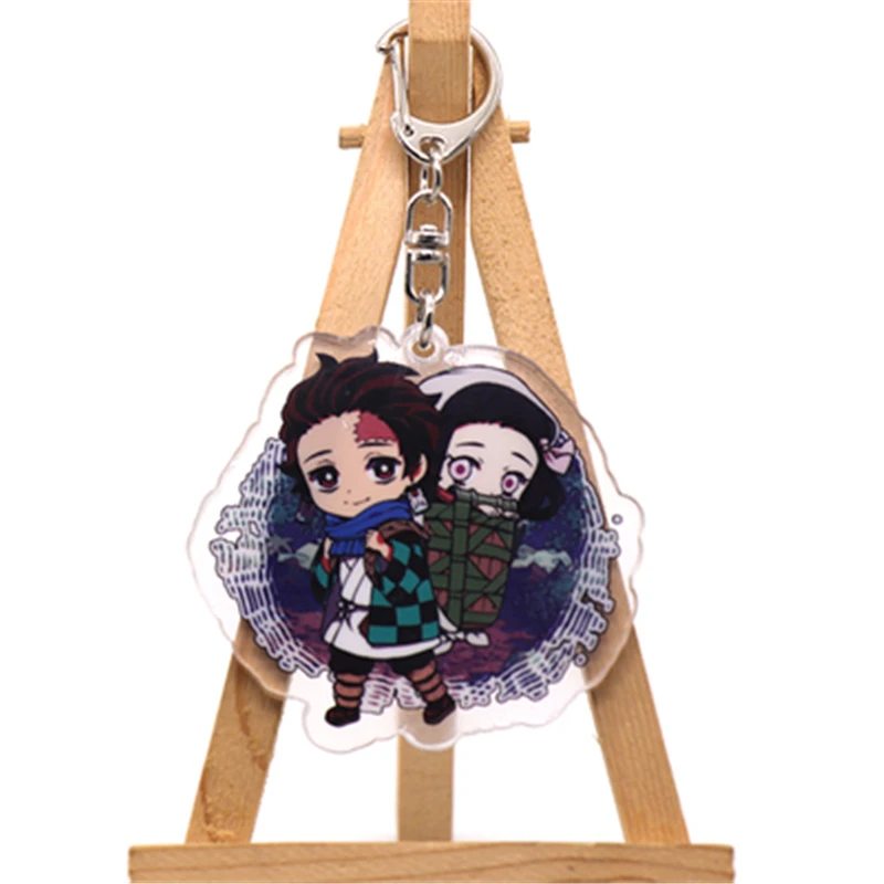 Аниме демон убийца Kimetsu No Yaiba Kamado Tanjirou косплей реквизит аксессуар-брелок Kamado Nezuko акриловый брелок для ключей - Цвет: B