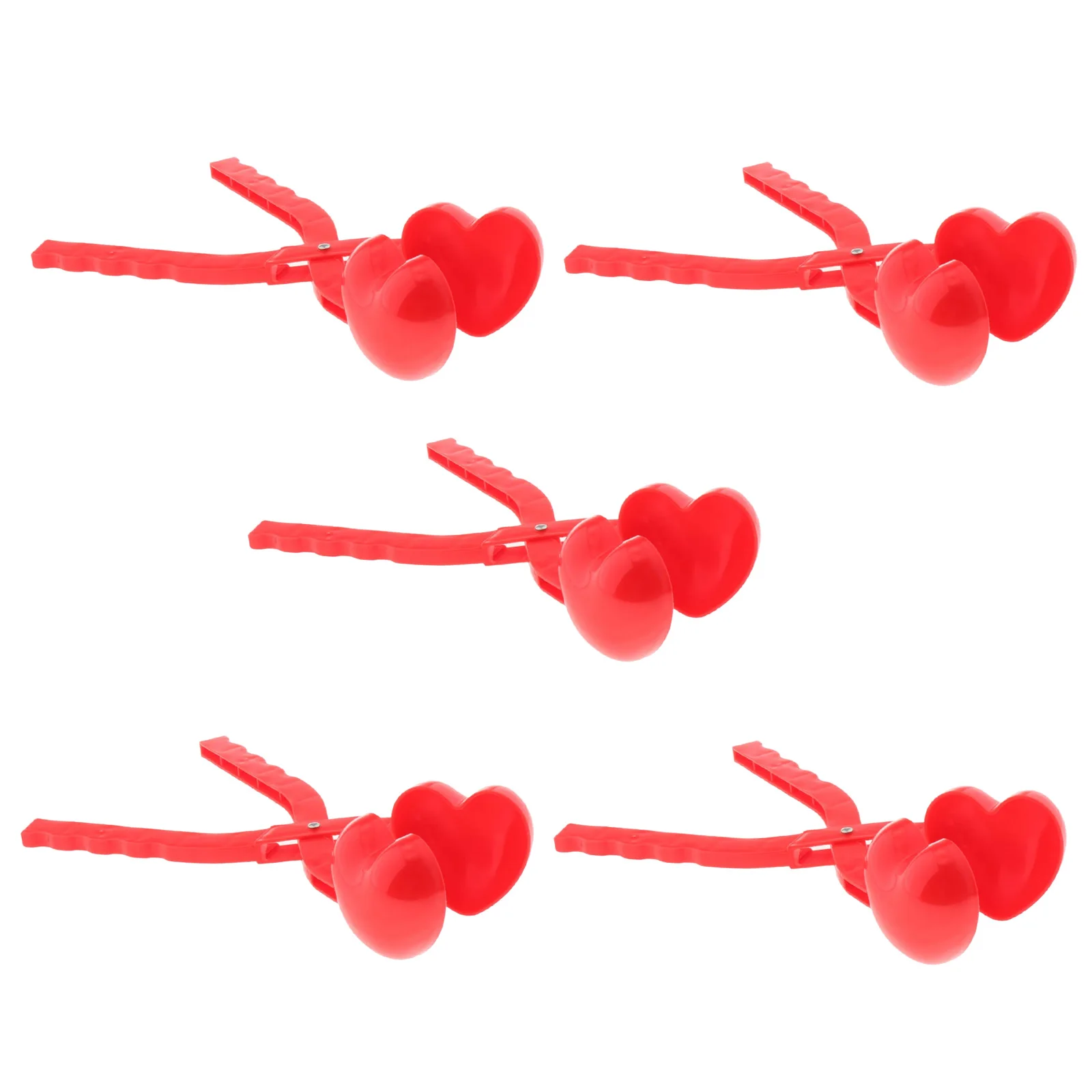 5Pcs Snow Ball Maker Snowball Sand Mold Toys Outdoor Heart Shaped Snowball Clips