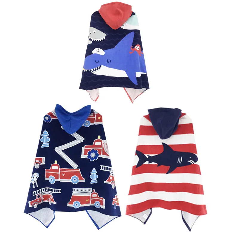 Beach Towel Euro-American Cartoon Formaldehyde-free Children Gauze Cotton Adult Can Wear Bath Towel Cloak Lengthened 127*76cm