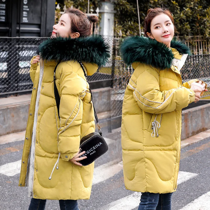 

Straight-Cut Printed Hooded Long-sleeved Pullover Mixed Colors 2018 Winter Slimming Cotton-padded Clothes/Cotton Coat