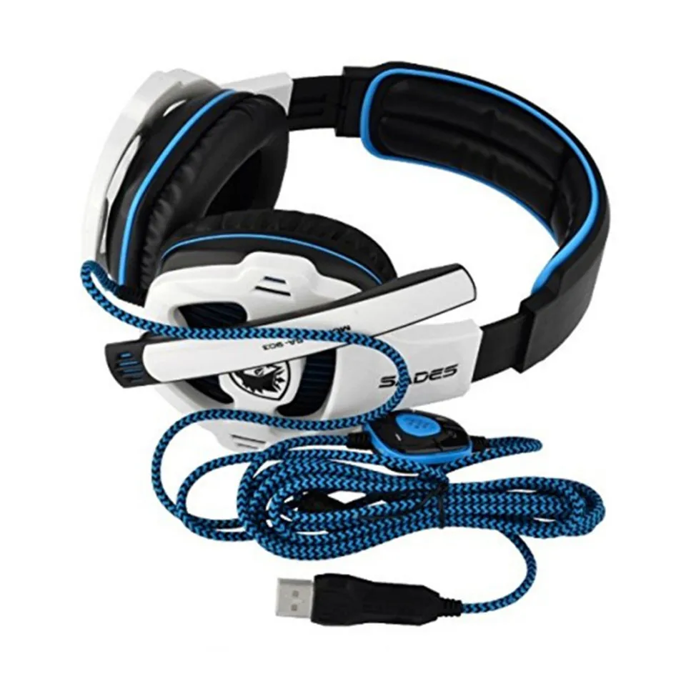 Sades SA-903 Gaming Headset Best casque 7.1 Surround Sound USB Wired Headphones with Microphone Volume Control for PC Gamer (8)