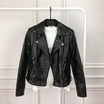 

Autumn Pu Leather Clothing Woman 2019 Tide Short Locomotive Self-cultivation Jacket Commute Small