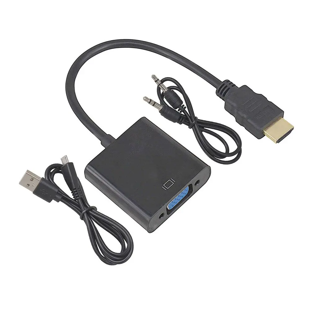 Выходные кабели конвертер адаптер Hdmi в Vga с аудио свинцом для Hdtv Pc Hdmi в Vga линия Поддержка 1080P Hdcp