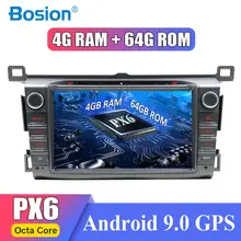 4GB ram 64G rom Android 9,0 PX6 автомобильный dvd-плеер для Toyota RAV4 2013 gps-навигация, радио, стерео BT Системная камера