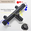 Matte Black Thermostatic Bathtub Faucet Bathroom Hot Cold Mixer Tap Wall Mount Bath Shower Faucets Handshower Robinet Baignoire 2