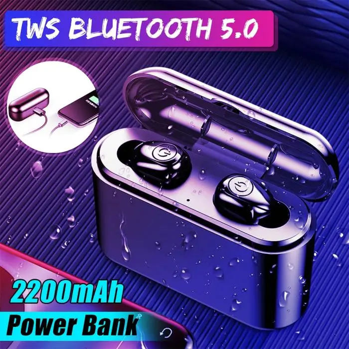 Беспроводная мини-гарнитура Bluetooth 5,0, водонепроницаемые наушники-вкладыши 2200 мАч для мобильного телефона GK8899